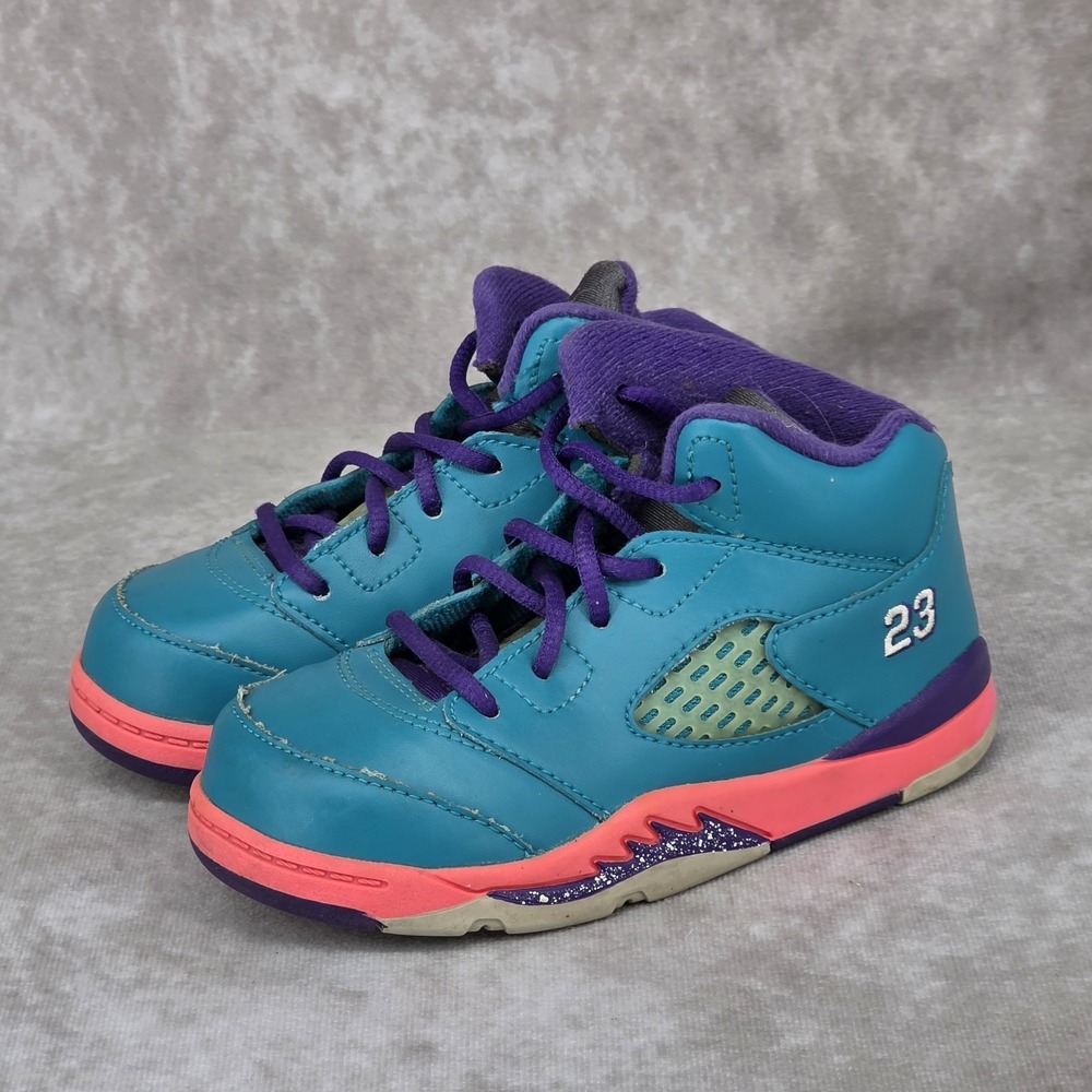 Nike Air Jordan Retro V 5 Size 8C Tropical Teal Toddler Sneakers 440890-307